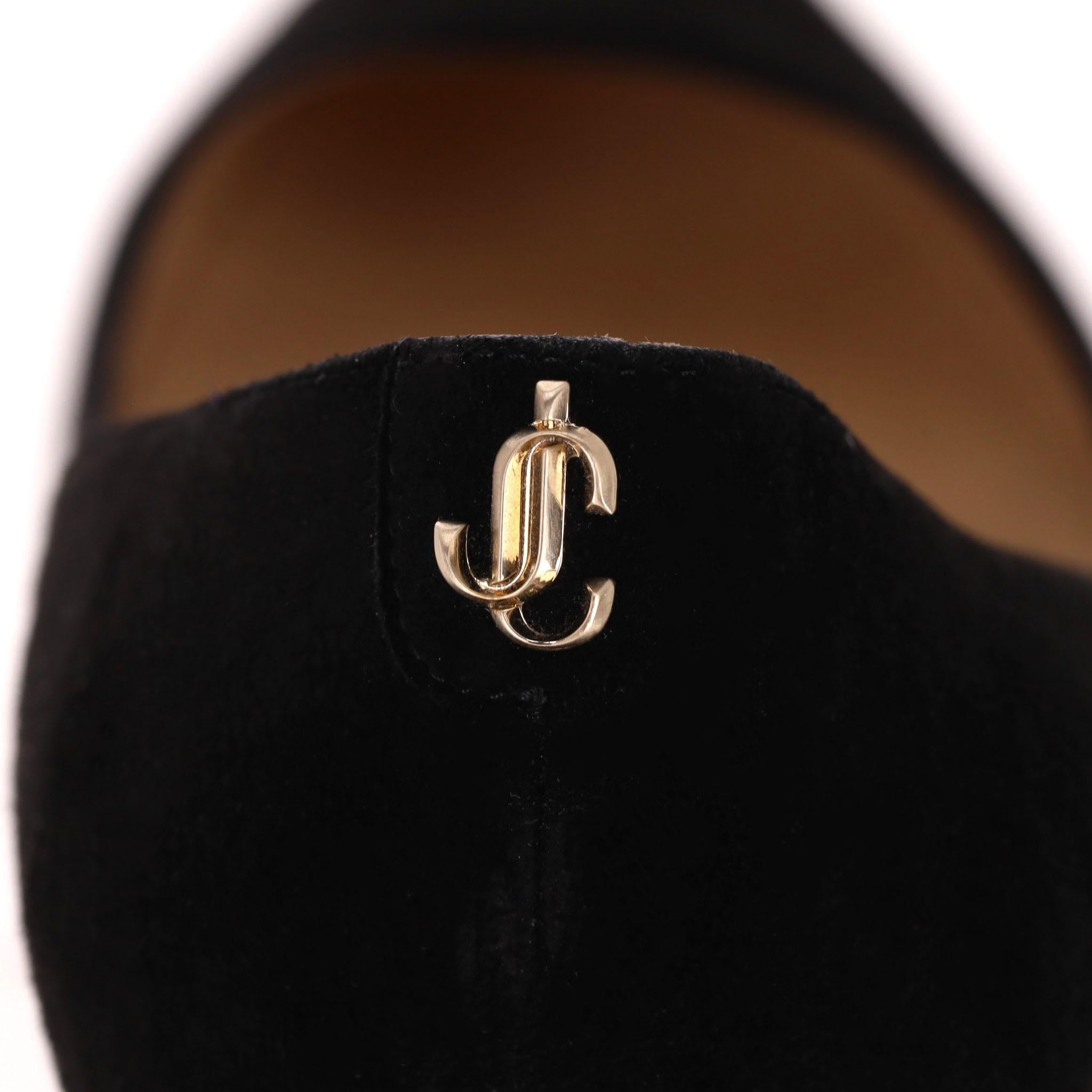 Jimmy Choo - Love 85 - Talons en daim avec emblème 'JC'. en vente 2