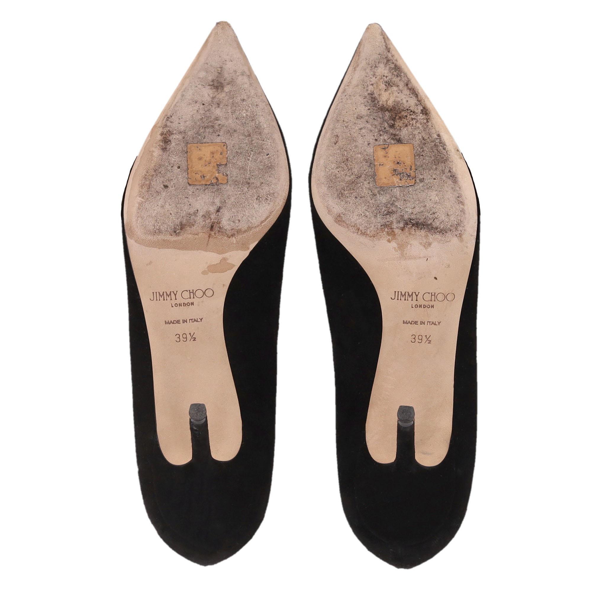 Jimmy Choo - Love 85 - Talons en daim avec emblème 'JC'. en vente 1