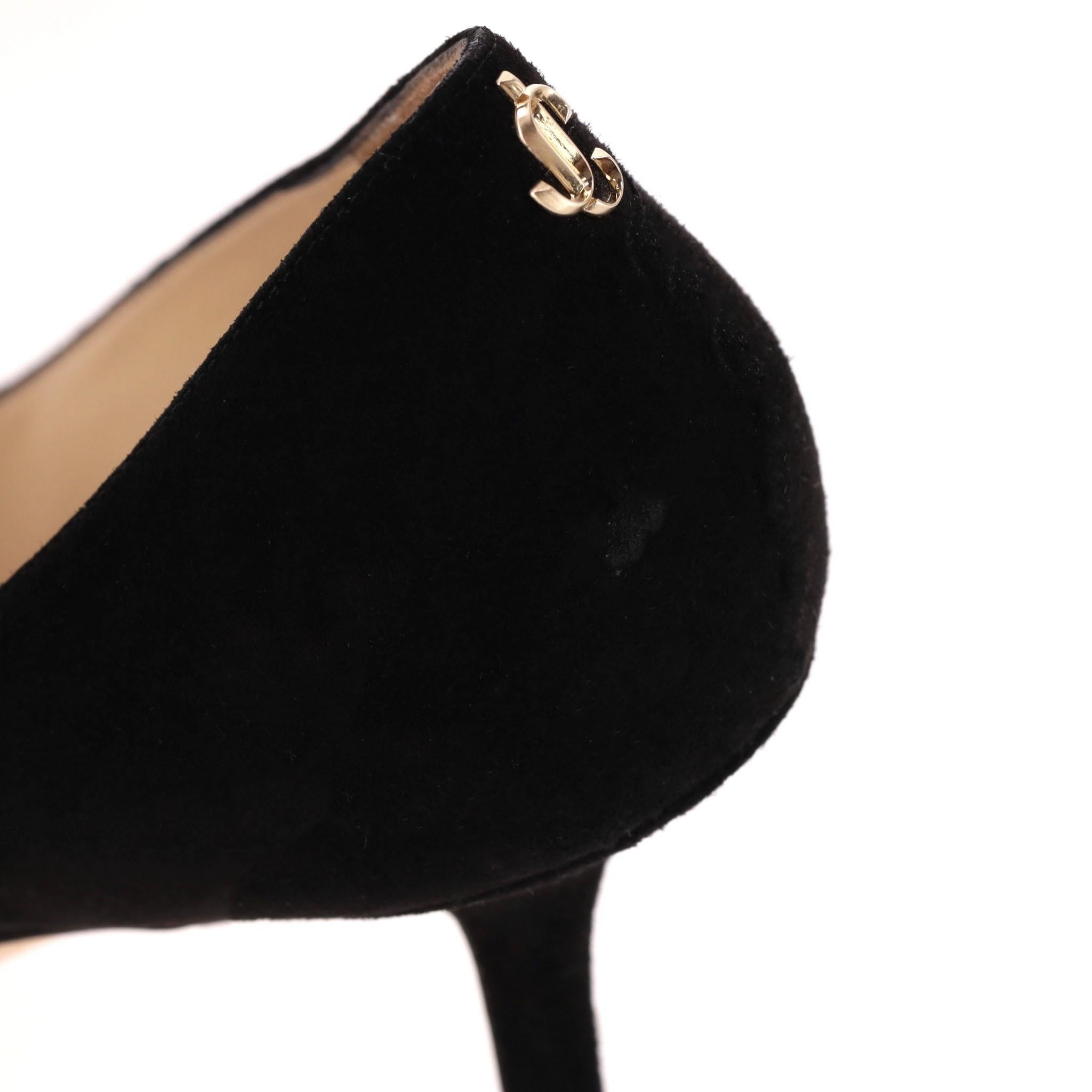 Jimmy Choo - Love 85 - Talons en daim avec emblème 'JC'. en vente 4