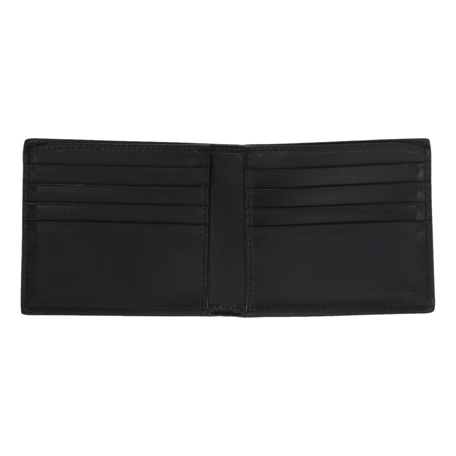 Gucci GG Supreme Monogram Web Stripe Portafoglio Bi-Fold In condizioni ottime in vendita a London, GB