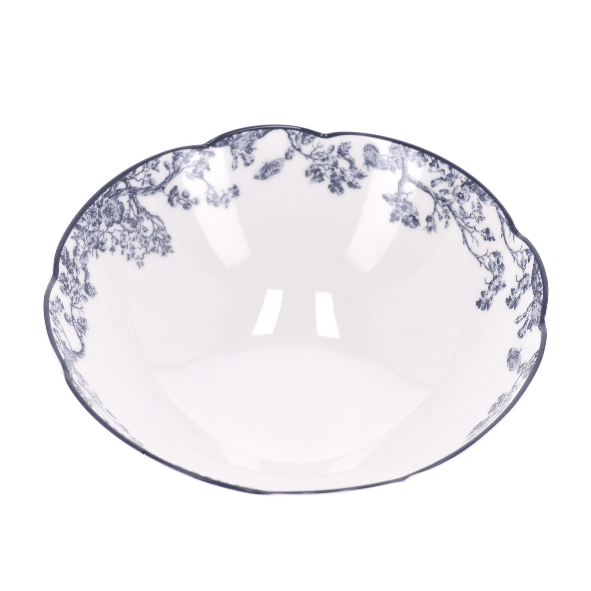Gris Dior Toile de Jouy Limoges Bol à céréales en porcelaine en vente