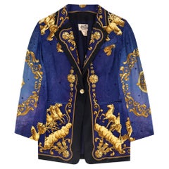 Hermes Vintage 80's Silk Cosmos Print Silk Jacket