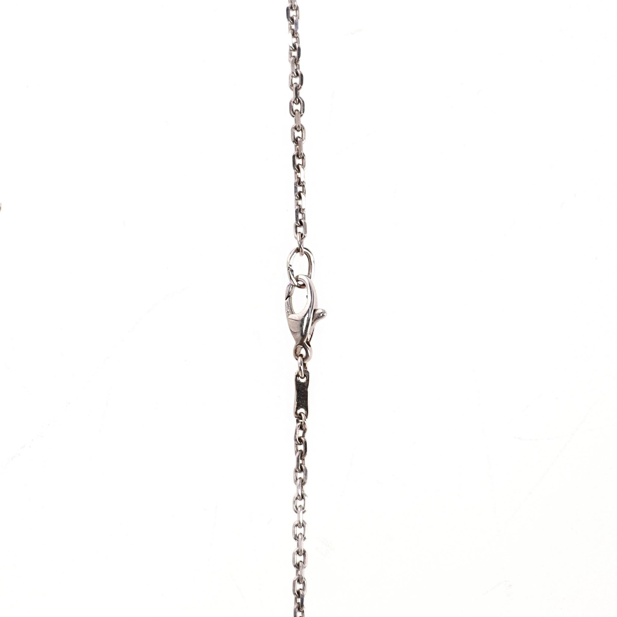 Collana con ciondolo a forma di pera in oro bianco 18k con 9cts di diamanti in vendita 2