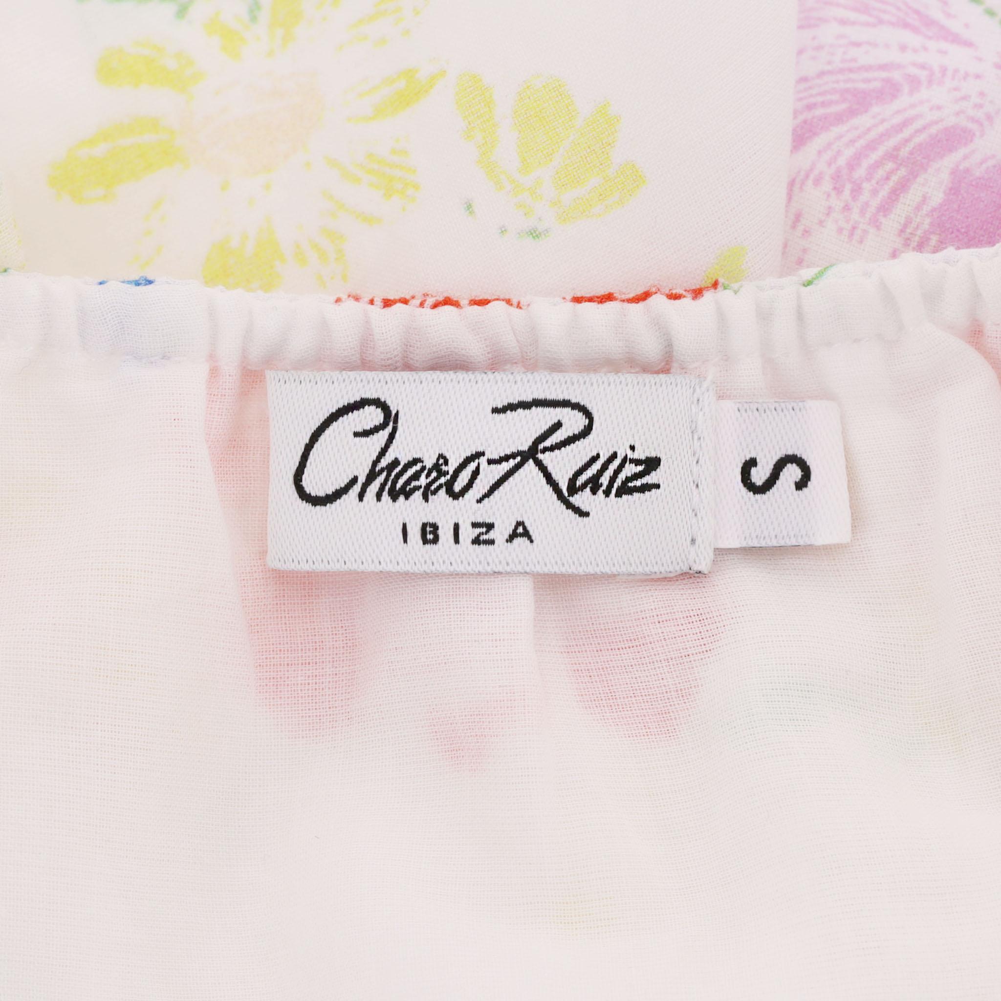 Donna Mini abito in cotone con stampa floreale di Charo Ruiz in vendita