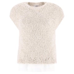 Brunello Cuccinelli Pullover aus strukturierter Baumwolle und Seidenmischung