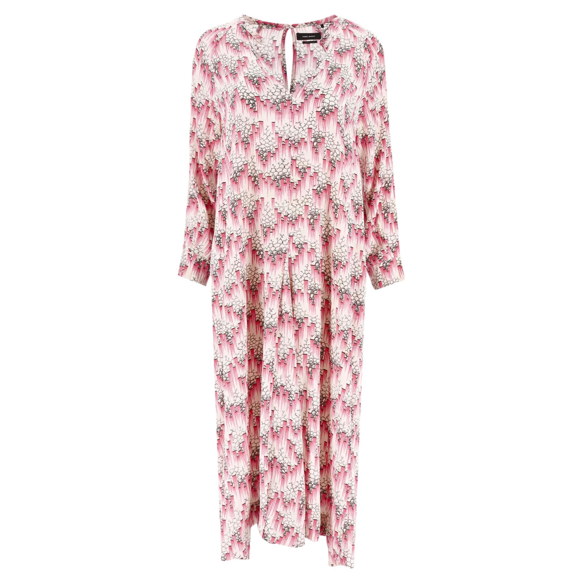 Isabel Marant - Robe midi en soie imprimée en vente