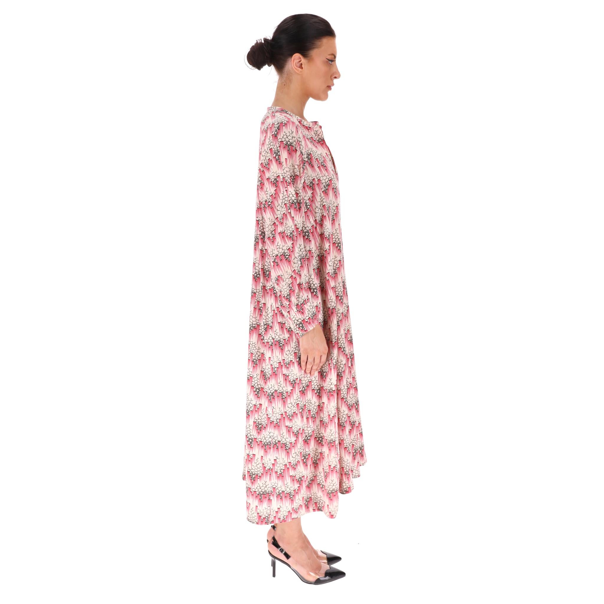 Beige Isabel Marant - Robe midi en soie imprimée en vente