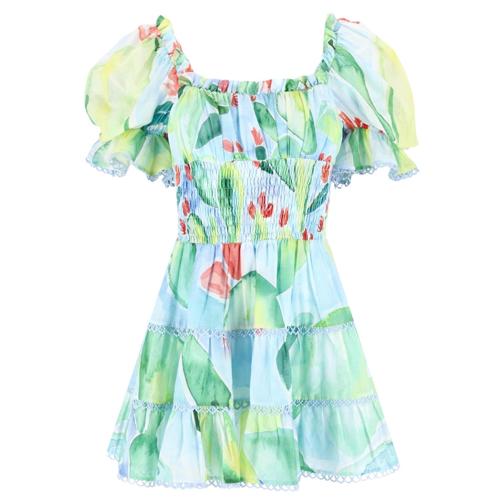 Charo Ruiz - Mini robe en coton à fleurs froncées
