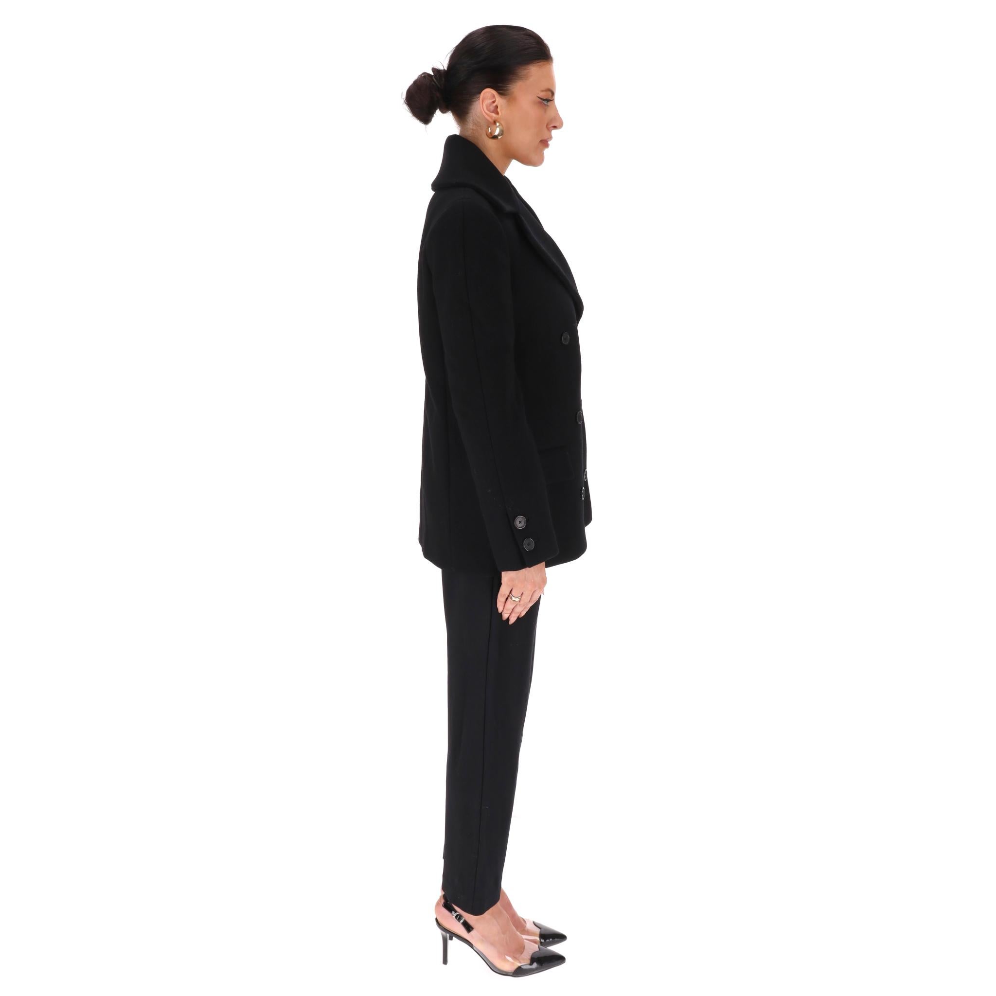 Jil Sander Abrigo de lana con doble botonadura Negro en venta