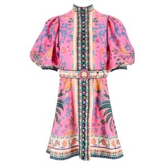 Zimmermann Floral Print Linen Mini Dress