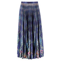 Saloni Pleated Satin Printed Midi Dress