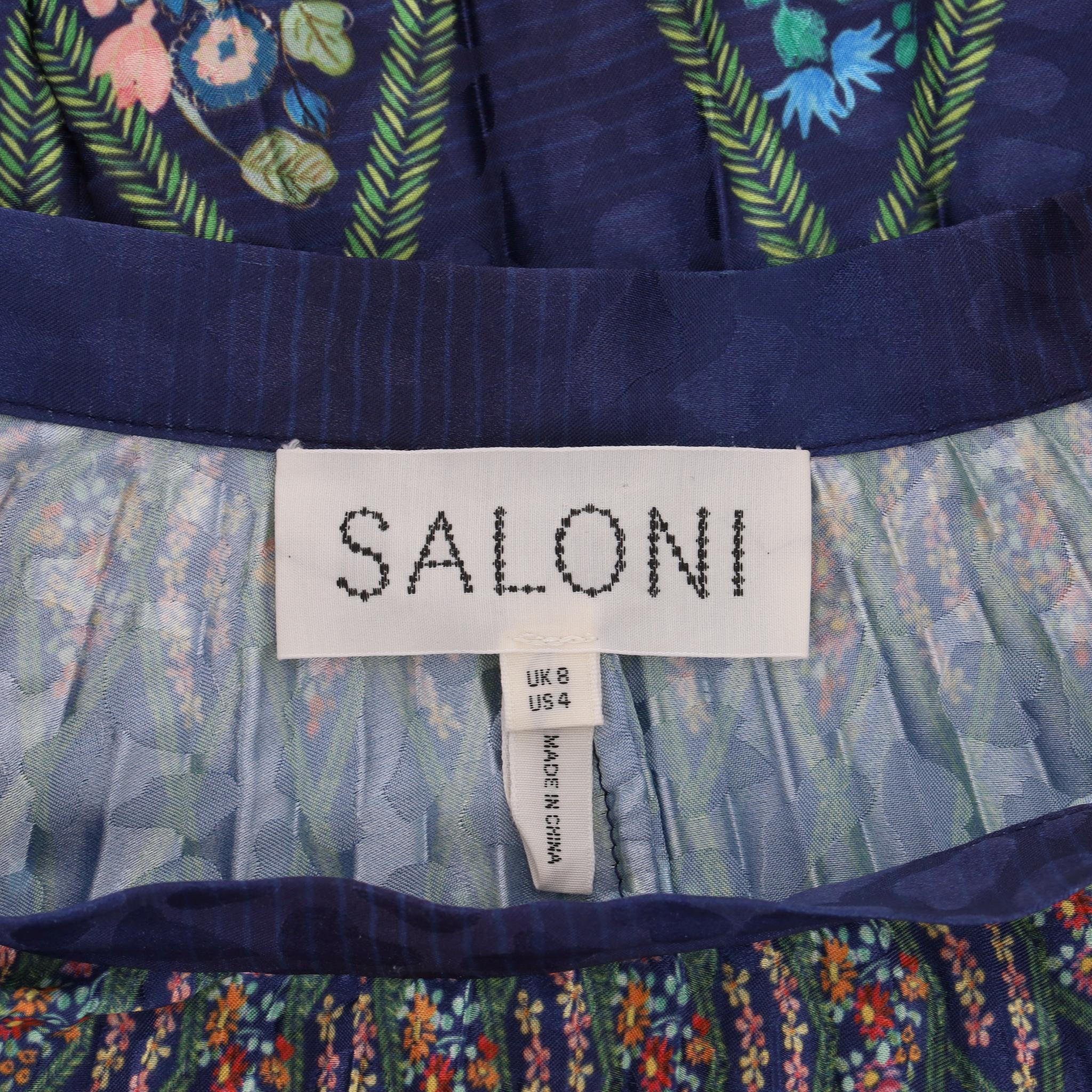Saloni - Robe midi imprimée en satin plissé Pour femmes en vente