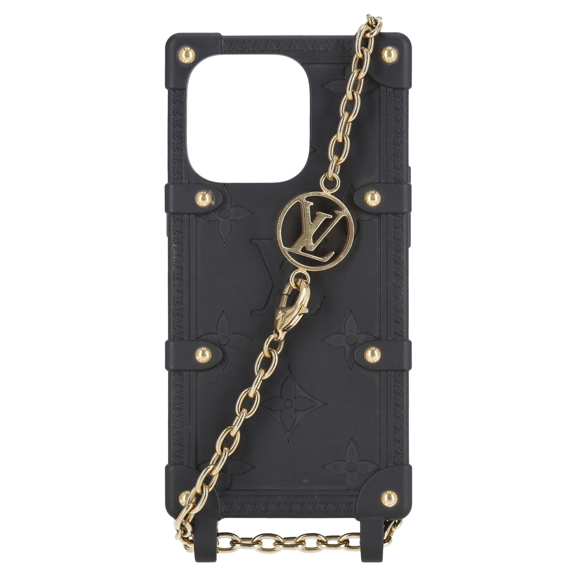 Funda de goma con monograma de camión Louis Vuitton para iPhone 14 Pro con cadena