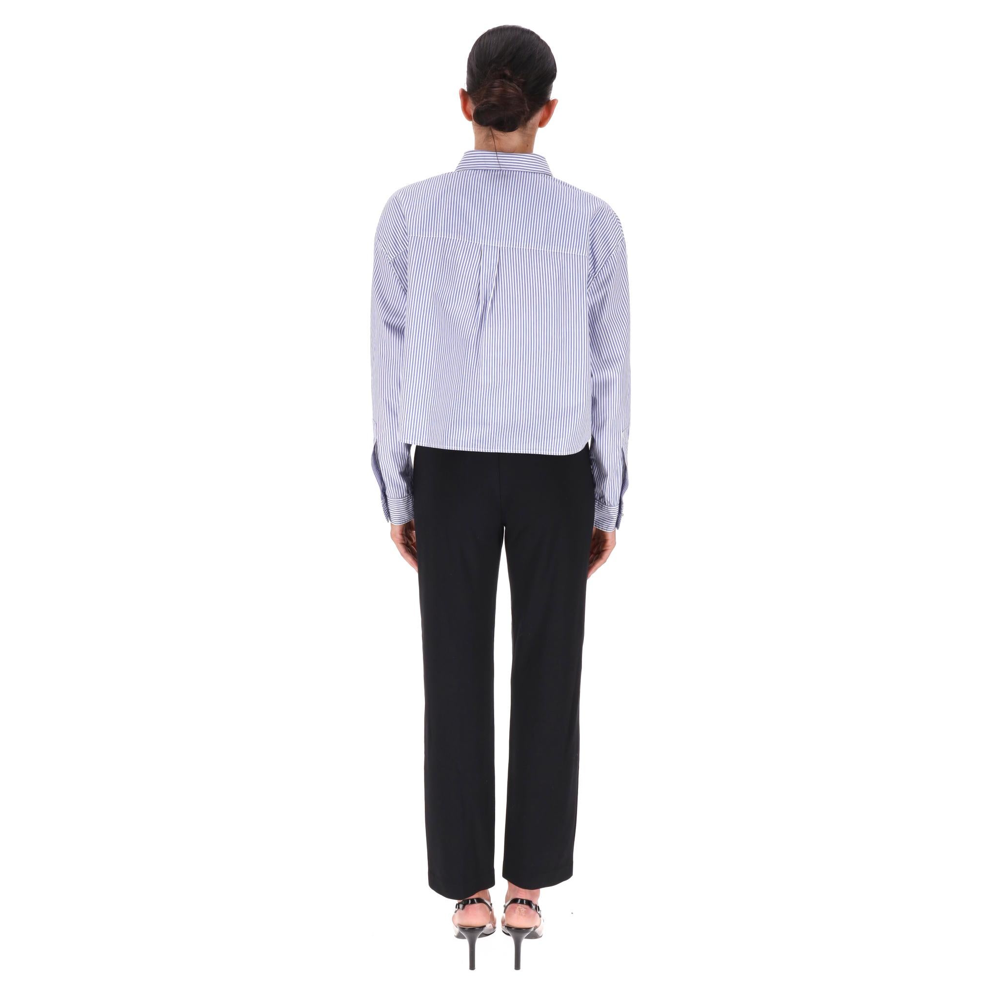 Viola Camicia in cotone a righe di Maje in vendita