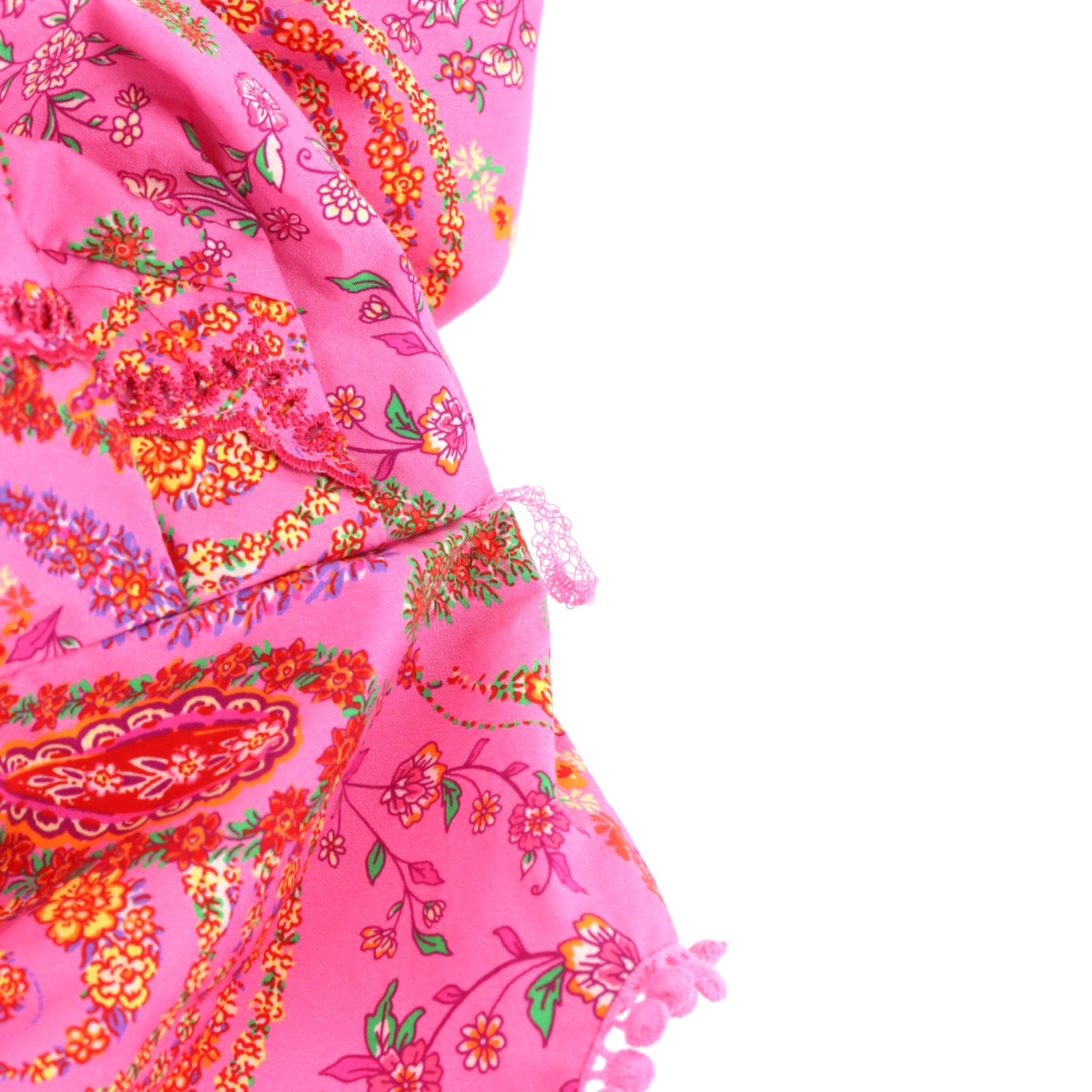 Hale Bob - Robe midi ceinturée en coton à imprimé floral en vente 3
