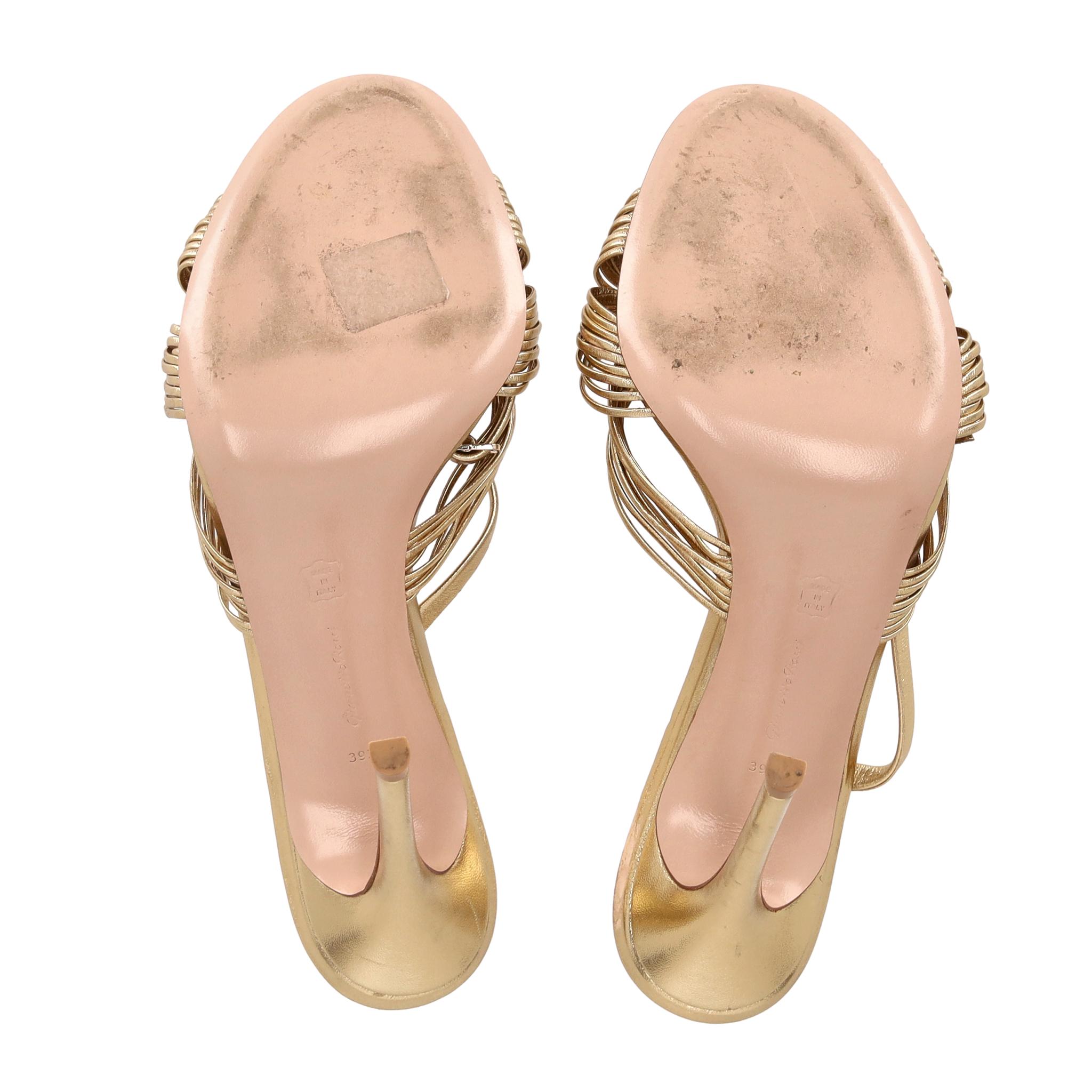 De las mujeres Gianvito Rossi Sandalias de tiras de piel con nudo metálico en venta
