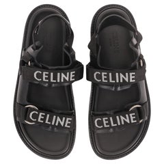 Celine Jacquard & Calfskin Billie Sandals