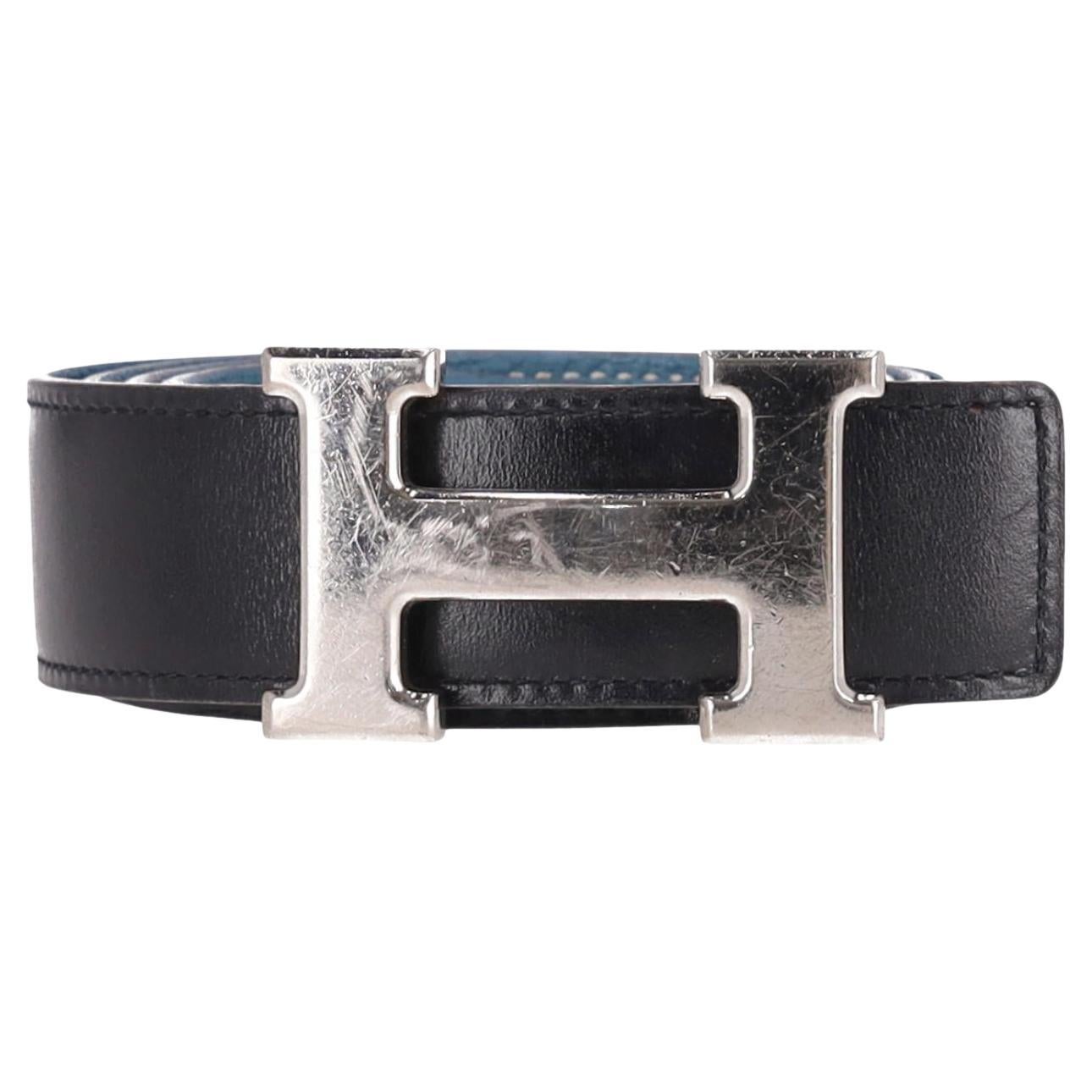Hermes 'H' Buckle Togo Calfskin Reversible Belt