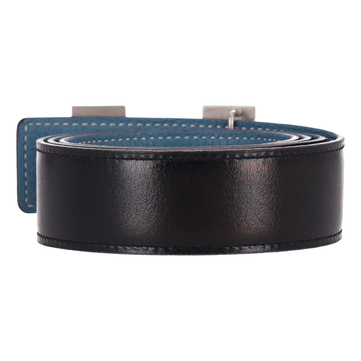 Femenino o masculino Cinturón reversible de piel de becerro de Togo con hebilla 