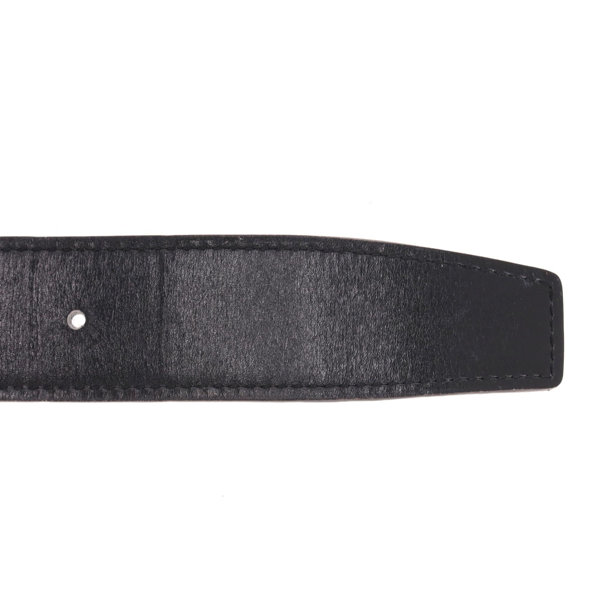 Cinturón reversible de piel de becerro de Togo con hebilla 