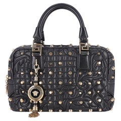Versace Nappa Leather Barocco Quilted Studded Vanitas Demetra Bag