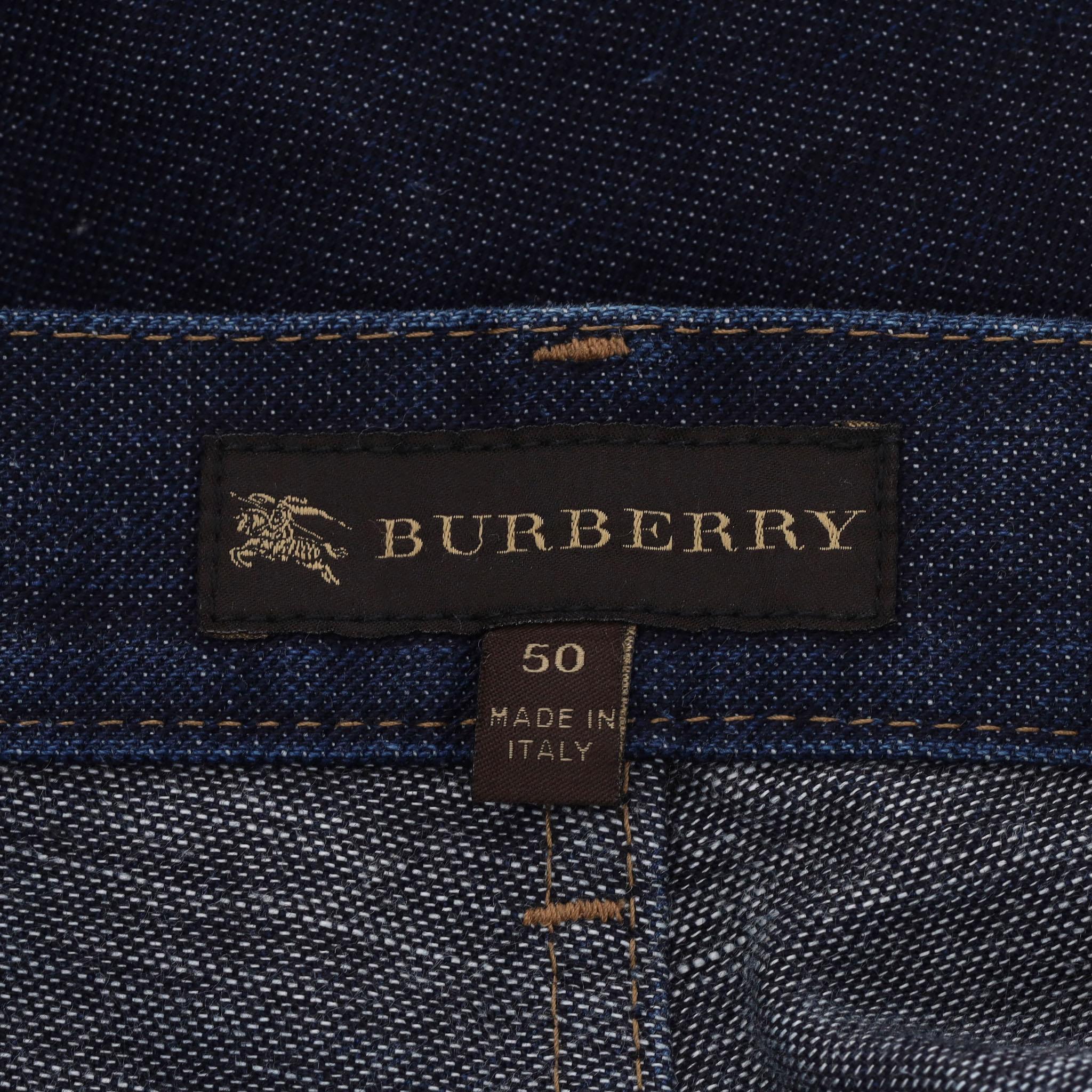 Jeans a gamba tesa in cotone Burberry in vendita 1