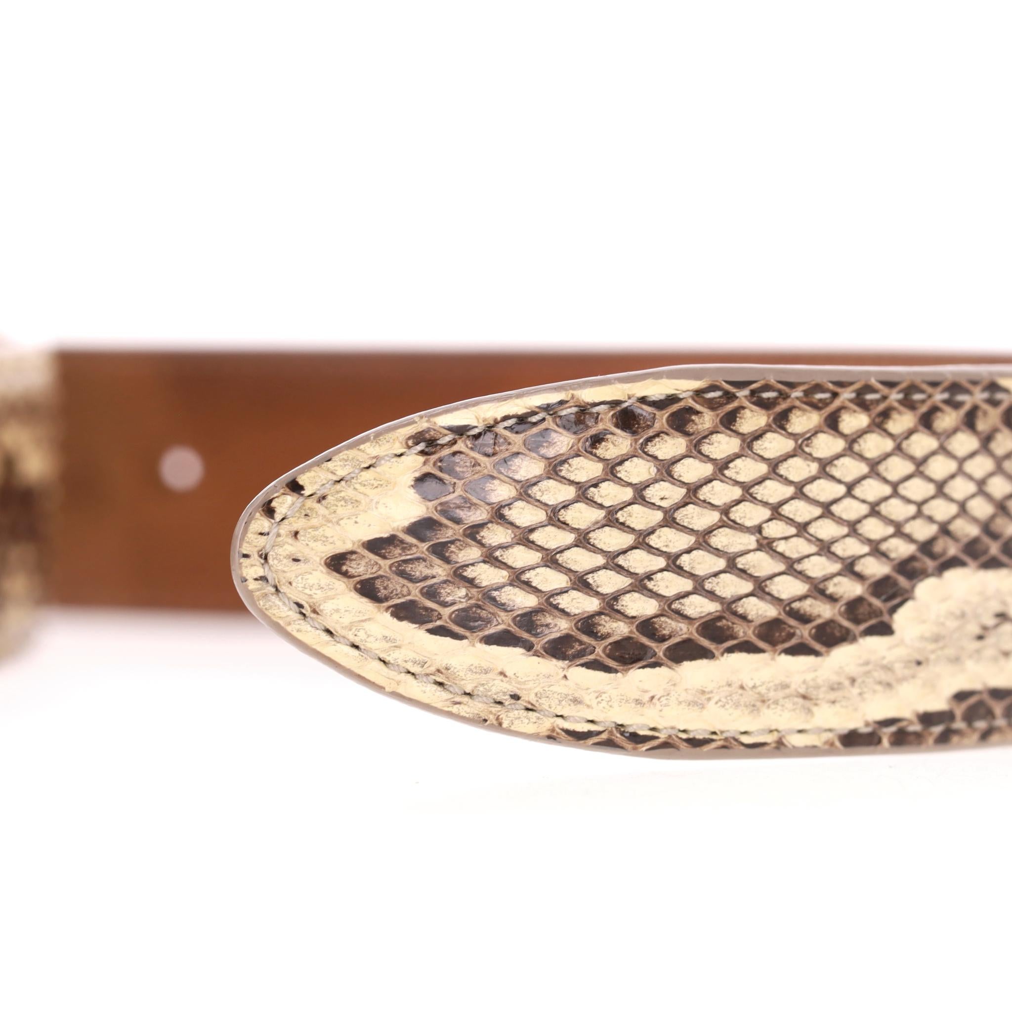 Cinturón Dolce & Gabbana De Piel De Serpiente Con Hebilla Con Logotipo en venta 2