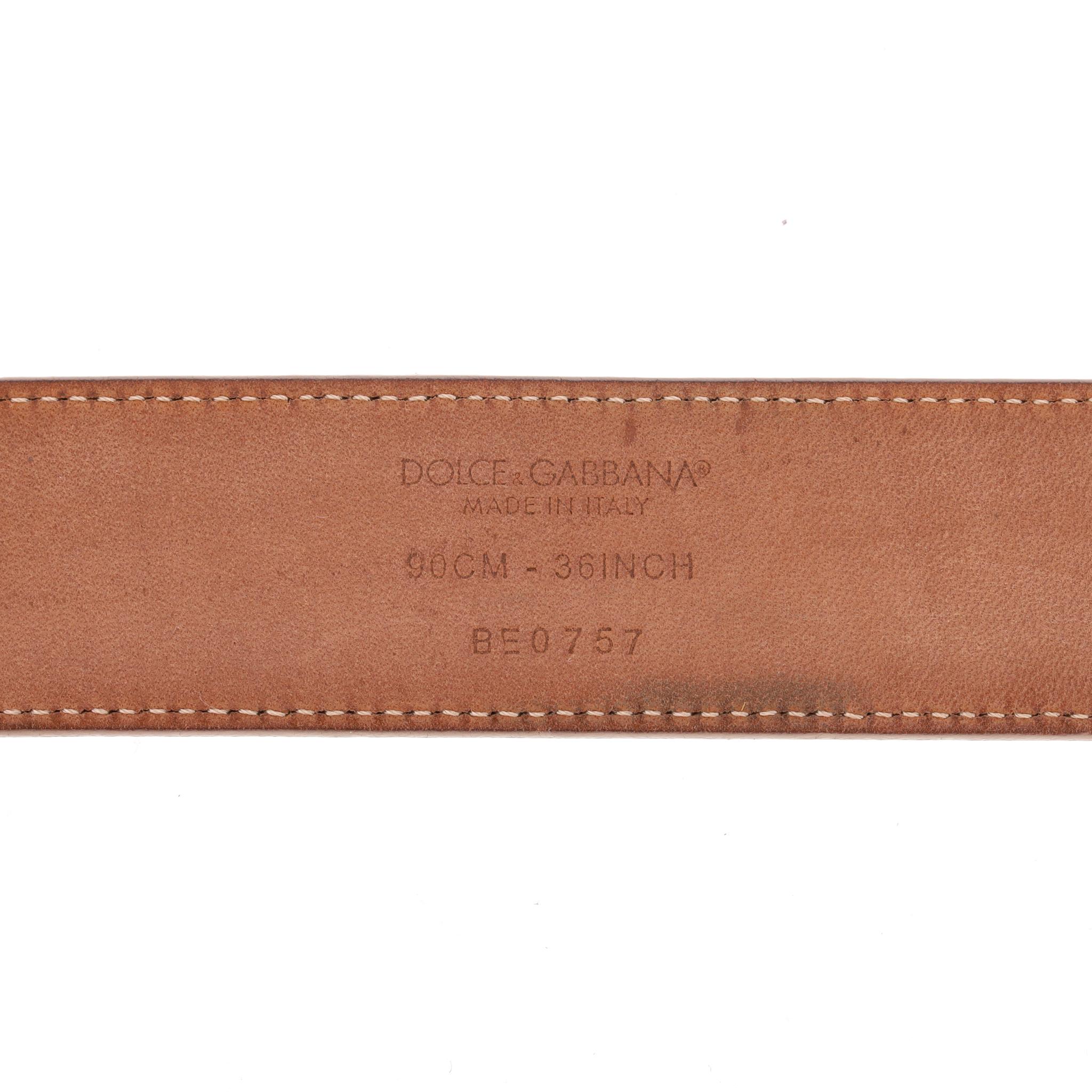 Cinturón Dolce & Gabbana De Piel De Serpiente Con Hebilla Con Logotipo en venta 1