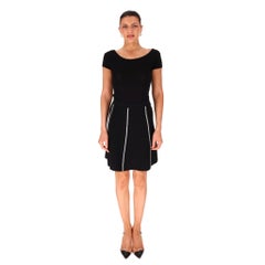 Sandro Contrast-Stitch Knit A-Line Mini Skirt