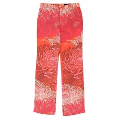 Pantalon ajusté en soie à imprimé floral Gucci