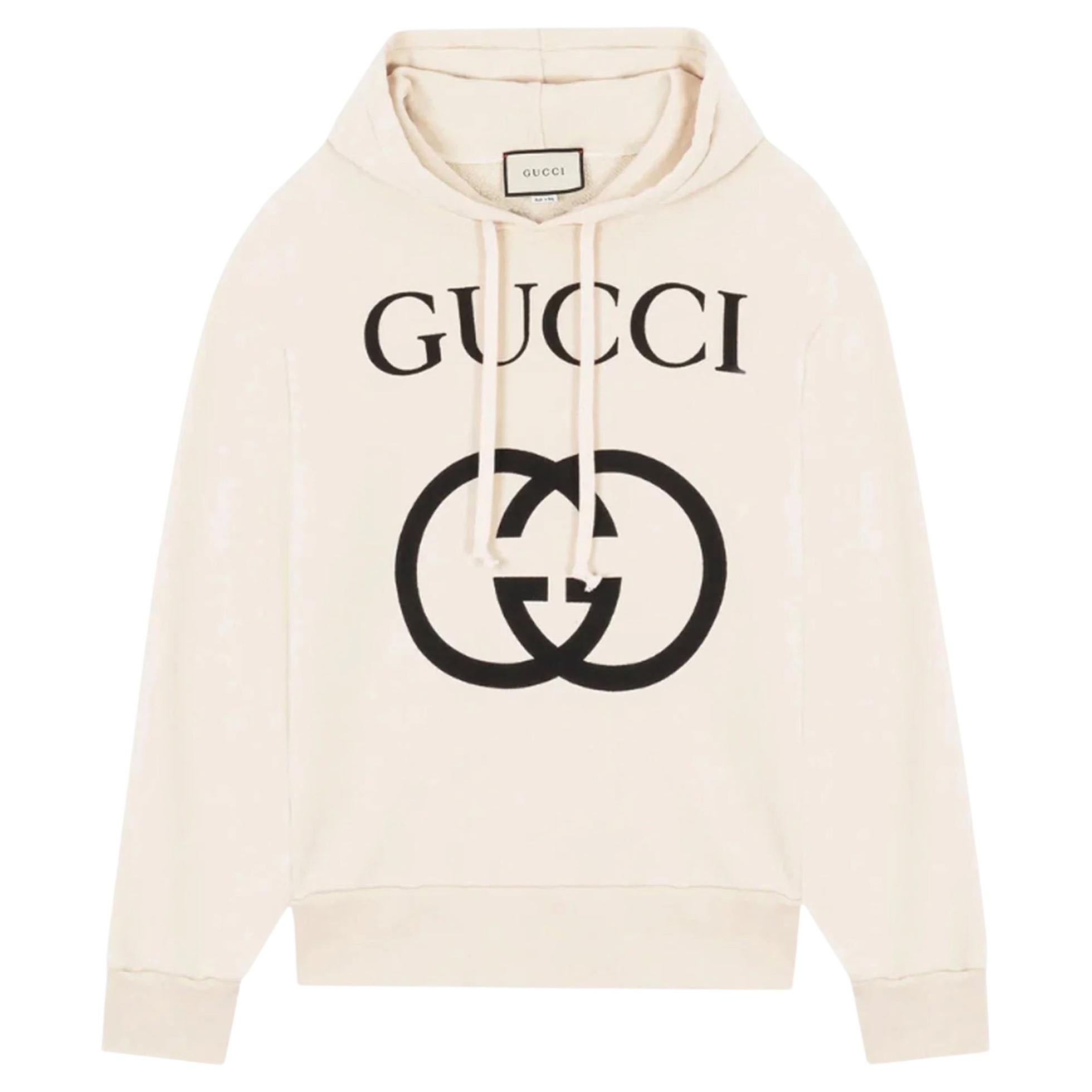 Sudadera con capucha y logotipo de algodón Gucci