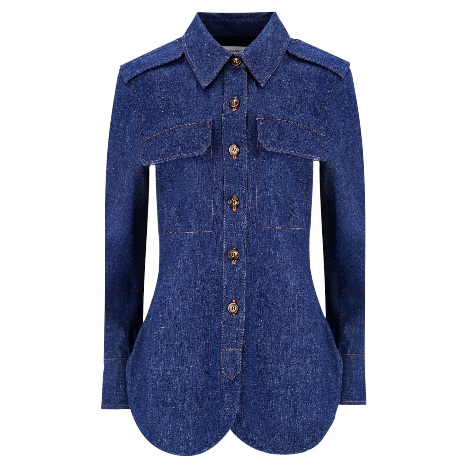 Victoria Beckham Structured Longline Denim Shirt