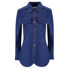 Victoria Beckham Structured Longline Denim Shirt