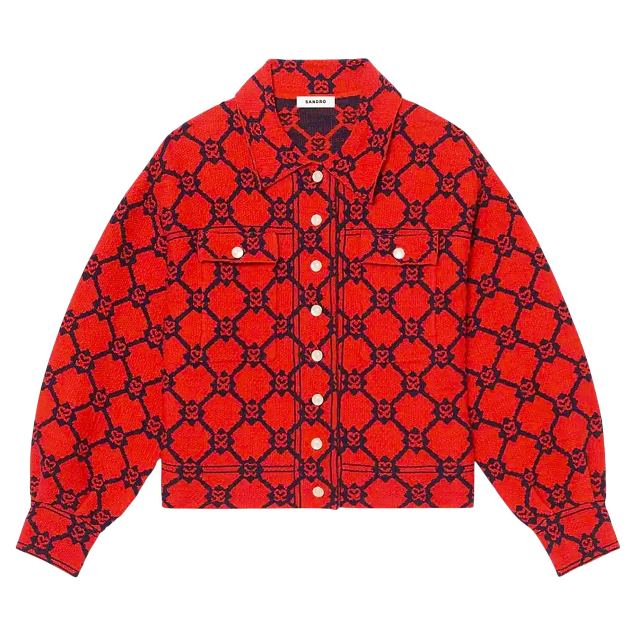 Giacca in jacquard con monogramma Sandro in vendita