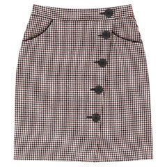 Maje Houndstooth Wool & Cotton Blend Mini Skirt