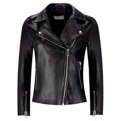 Sandro Lambskin Leather Biker Jacket