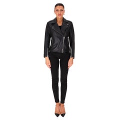 Sandro Lambskin Leather Biker Jacket