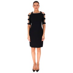 Jenny Packham Bead & Bow Cut-Out Embellished Pencil Dress