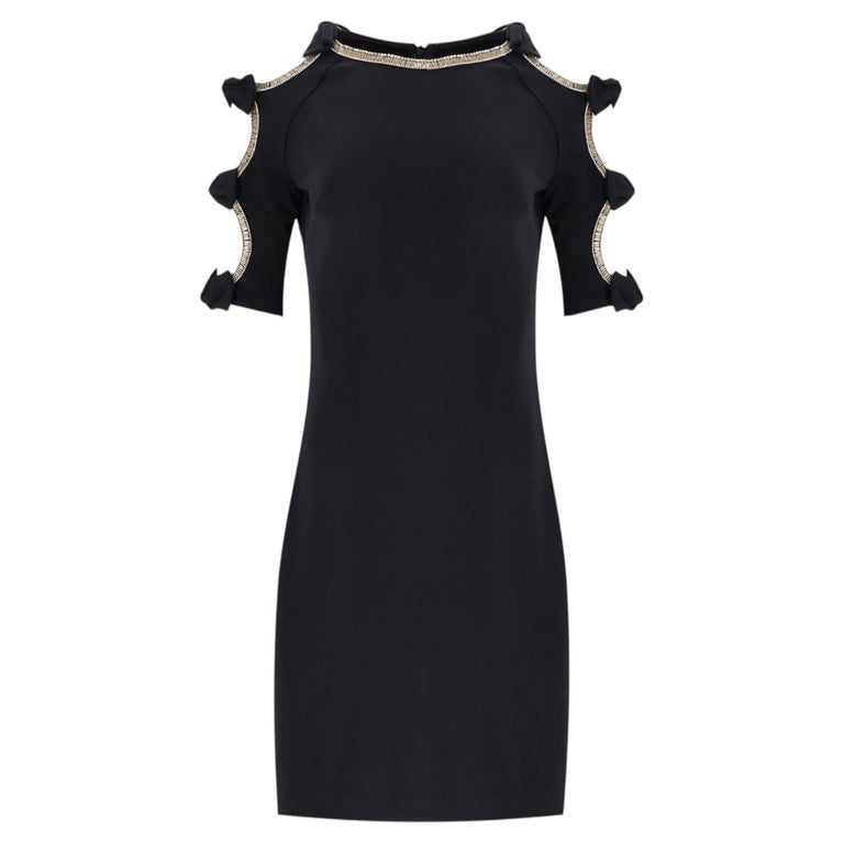 Jenny Packham Bead and Bow Cut-Out Embellished Pencil Dress For Sale at 1stDibs