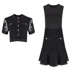 Maje Openwork Crochet Two-In-One Dress & Cardigan Set