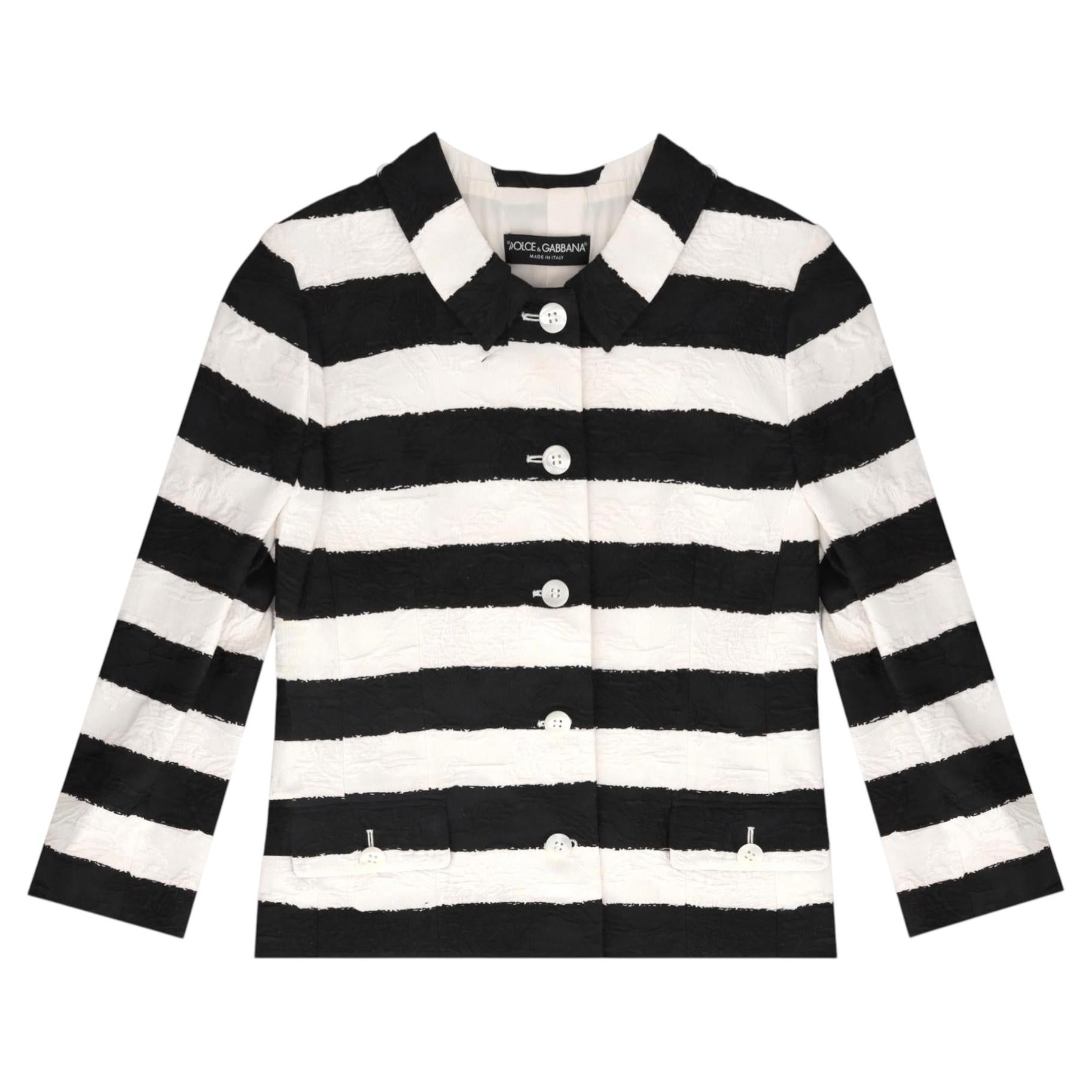 Dolce & Gabbana DNA Striped Jacquard Jacket For Sale