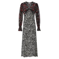 Rixo Paisley Print Silk Midi Dress