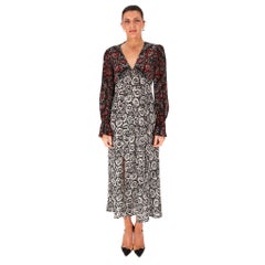 Rixo Paisley Print Silk Midi Dress
