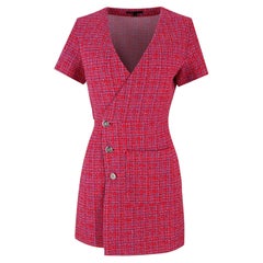 Mini-robe cache-cœur en tweed Maje