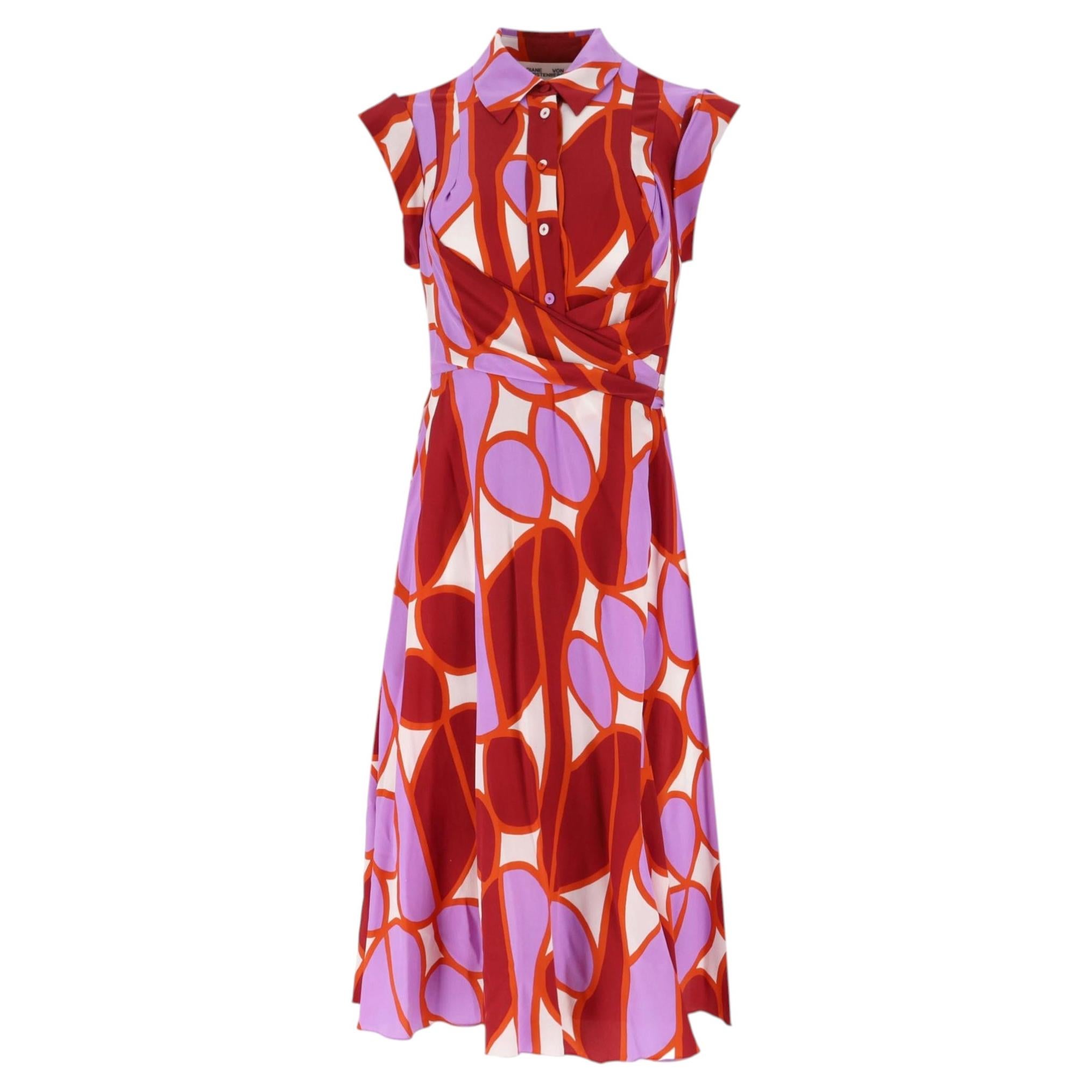 Diane Von Furstenberg Printed Silk Shirt Dress