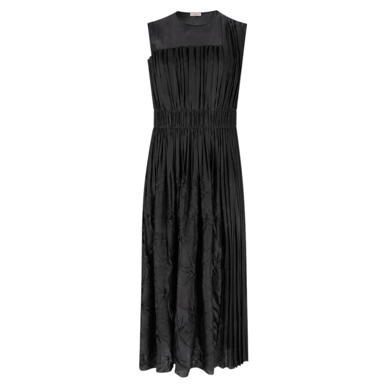 Bottega Veneta Pleated Satin Midi Dress