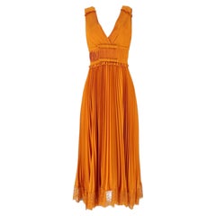 Self-Portrait Lace-Trimmed Pleated Dress