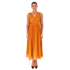 Self-Portrait Lace-Trimmed Pleated Dress