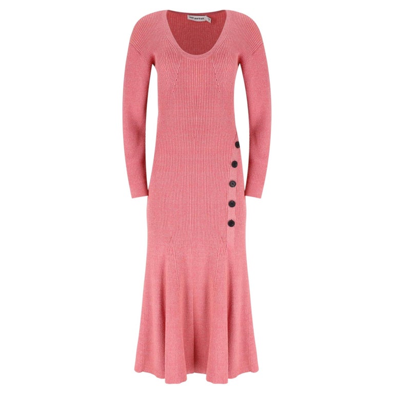 self portrait ribbed knit dress Self-Portrait - Pink Lurex gold metallic maxi dress