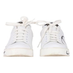 Dolce & Gabbana Portofino Logo Detail Leather Sneakers